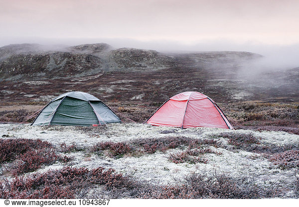 Tents on Hardangervidda mountain