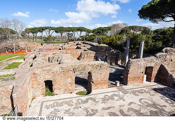 Terme di Nettuno (Neptunbäder)  Neptunmosaiken  archäologische Stätte Ostia Antica  Ostia  Provinz Rom  Latium  Italien  Europa