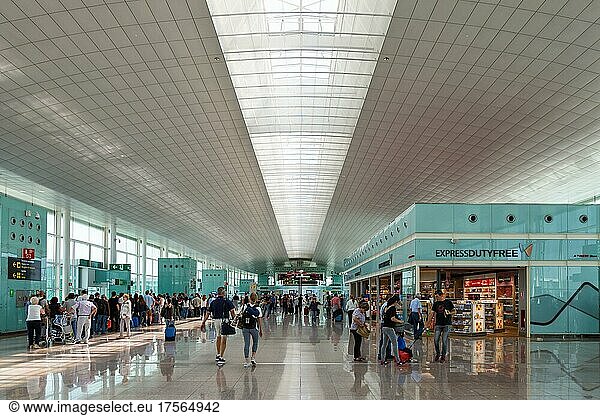 Terminal 1 of the airport in Barcelona  Spain  Europe