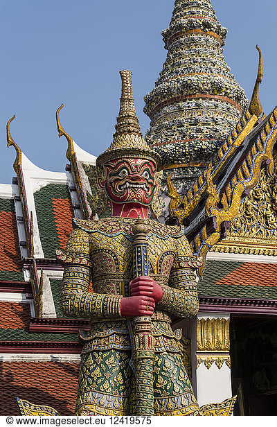Thailand  Bangkok  Großer Palast  Wächterfigur