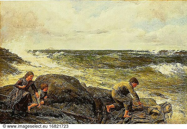 Thangue Henry Herbert La - Catching a Mermaid - Britische Schule - 19. Jahrhundert.