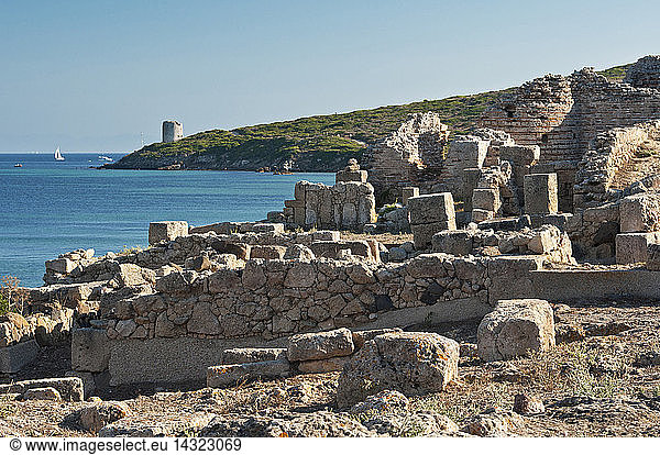 Tharros Archeological area Punic and Roman ruins Sinis Cabras Oristano Sardinia Italy Europe