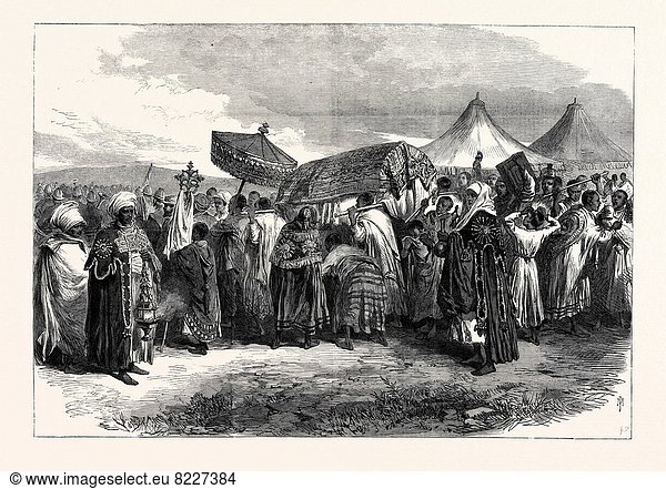 THE ABYSSINIAN EXPEDITION: FUNERAL OF THE WIDOW OF KING THEODORE AT AIKHULLET 1868
