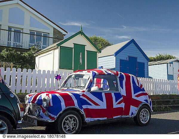 The annual North Devon Mini Car Rally visiting Westward Ho! in 2010. Devon  England  United Kingdom  Europe