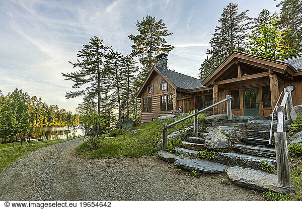The Appalachian Mountain Club's Gorman Chairback Lodge On The Shores Of Long Pond