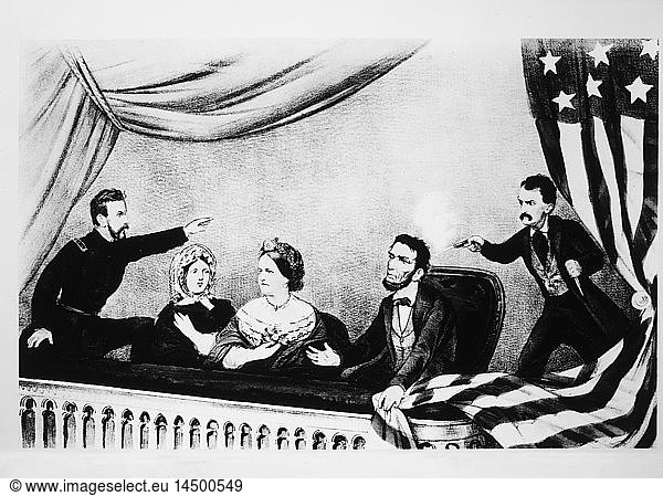 The Assassination of President Abraham Lincoln  Lithograph  Currier & Ives  1865