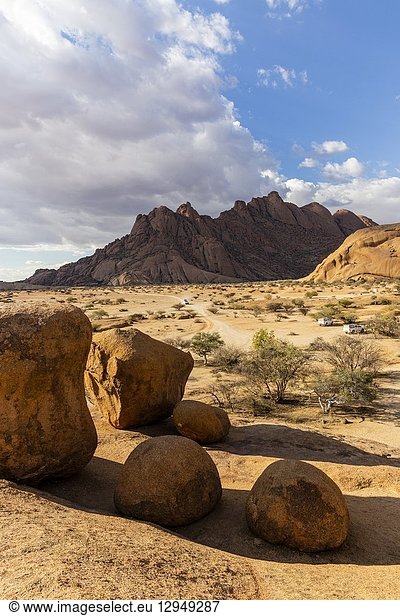 The bald granite peaks of Spitzkoppe Damaraland Namibia .