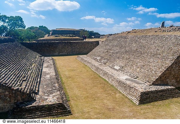 The ball Court Game at Zapotec City of Monte Alban  Oaxaca  State of Oaxaca  Mexico  North America.