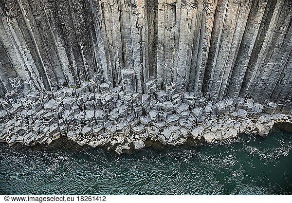 The basalt columns of studlagil in east iceland