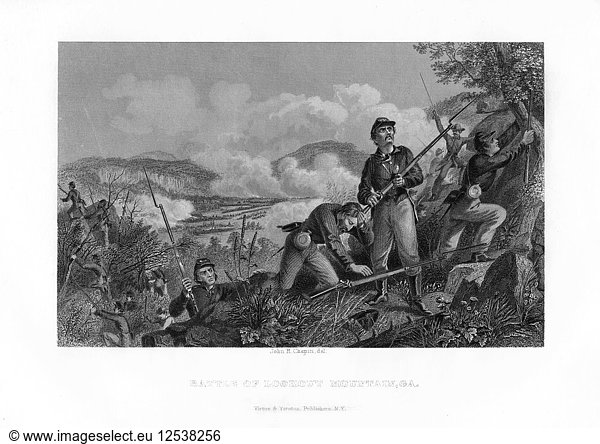 The Battle of Lookout Mountain  Tennessee  24 November 1863 (1862-1867).Artist: John R Chapin