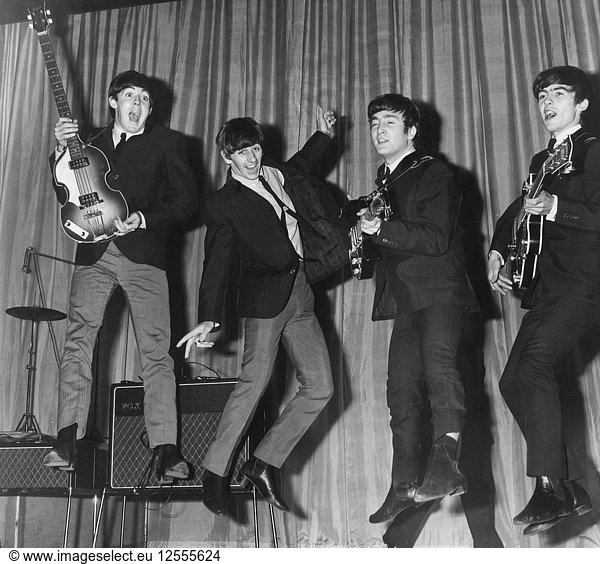 The Beatles playing around during rehearsals before the Royal Command Variety Performance  1963. Artist: Unknown