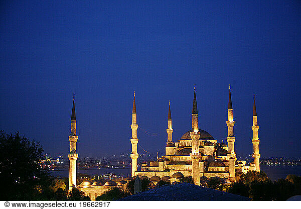 The Blue Mosque or in its Turkish name Sultan Ahmet Camii. Istanbul  Turkey.