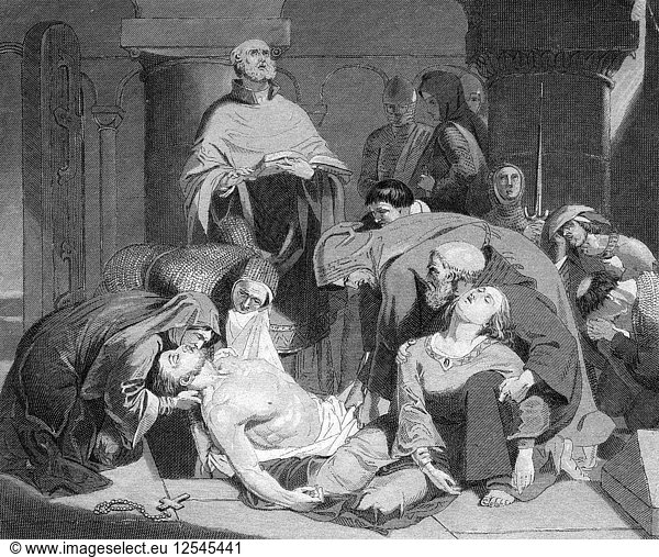 The Burial of Harold at Waltham Abbey  (c1847). Artist: Unknown