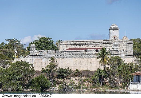 The Castillo de Jagua fort  erected in 1742 by King Philip V of Spain  near Cienfuegos  Cuba.