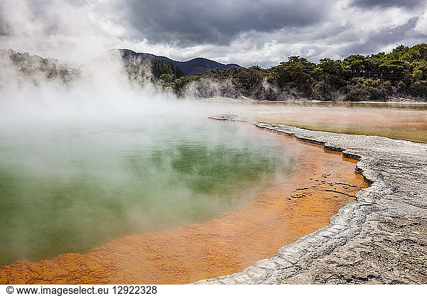 The Champagne Pool  Wai-o-tapu Thermal Wonderland  geothermal area  Waiotapu  Rotorua  North Island  New Zealand  Pacific