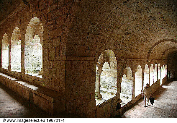 The cloister in Abbaye du Thoronet  Var  Provence  France.
