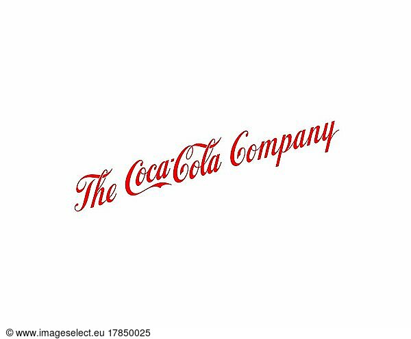 The Coca Cola Company  gedrehtes Logo  Weißer Hintergrund