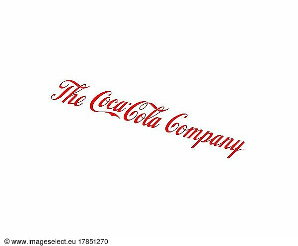 The Coca Cola Company  gedrehtes Logo  Weißer Hintergrund B