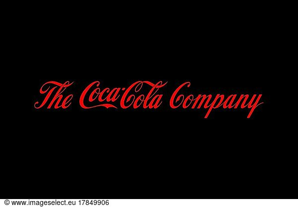 The Coca Cola Company  Logo  Schwarzer Hintergrund