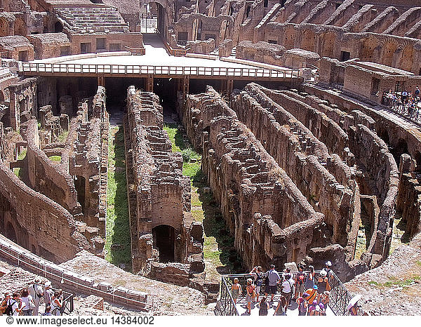 The Colosseum or the Coliseum originally the Flavian Amphitheatre in Rome Italy. construction started in 72 AD under the emperor Vespasian and was completed in 80 AD under Titus. Capable of seating 50 000 spectators the Colosseum was used for gladiatorial contests and public spectacles such as mock sea battles animal hunts executions re-enactments of famous battles