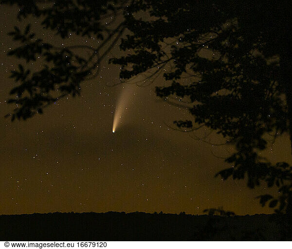 The comet Neowise streaks through the northwest ski over Vermont