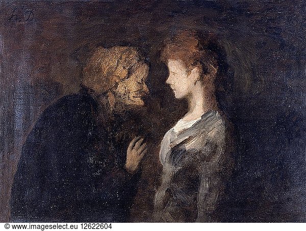 The confidence  (The Secret)  1828-1879. Artist: Honore Daumier.