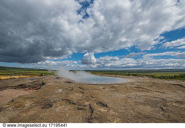 the dormant great Geysir in Iceland