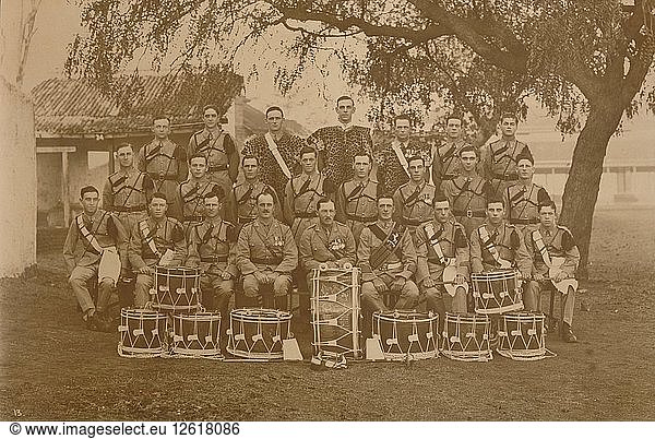 The Drums and Bugles of the First Battalion  The Queens Own Royal West Kent Regiment. Poona  India  Artist: Unknown