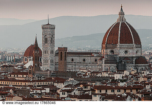 The Duomo in Florence  Italy  in summer sunset.