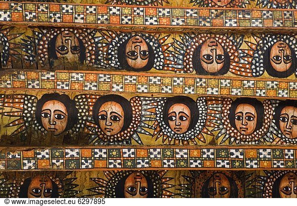 The famous painting on the ceiling of the winged heads of 80 Ethiopian ...