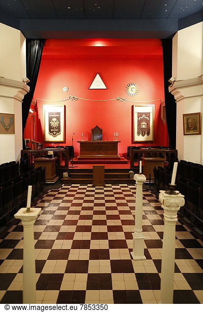 The Franklin Delano Roosevelt masonic lodge room in the Grande Loge de France  Paris  France  Europe