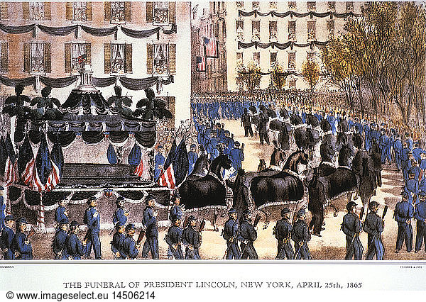 The Funeral of President Lincoln  New York  April 25th  1865  Lithograph  Currier & Ives  1865