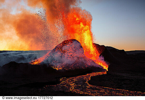 The Geldingadalir Volcanic Eruption  Fagradalsfjall  Iceland  Polar Regions