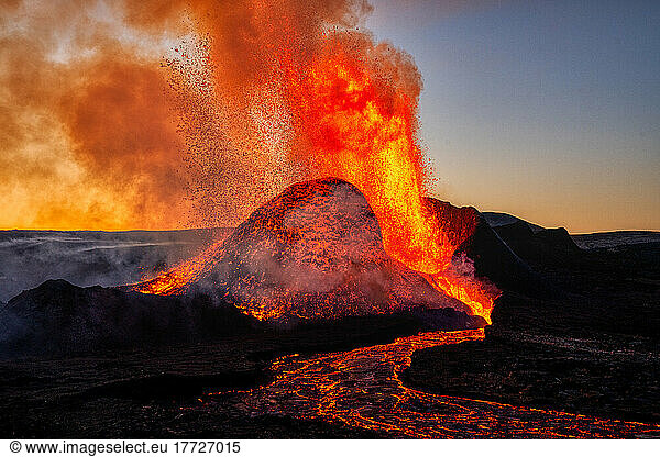 The Geldingadalir Volcanic Eruption  Fagradalsfjall  Iceland  Polar Regions
