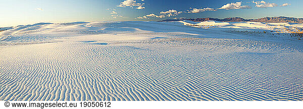 The glistening white sands of White Sands National Monument  New Mexico  USA.