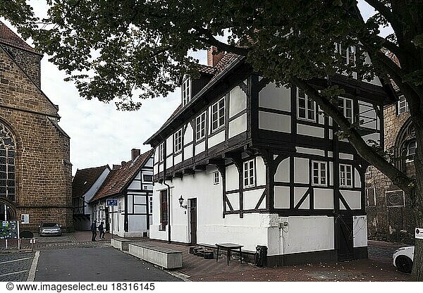 The half-timbered house Windloch is a heritage-protected building  Minden  North Rhine-Westphalia  Germany  Europe
