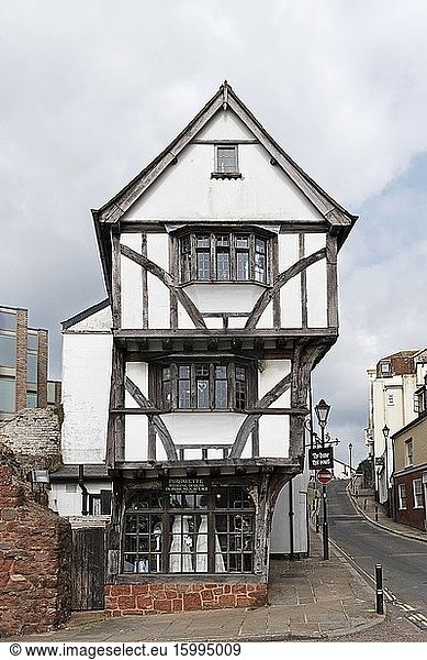 The historic 15 century house that moved in exeter  devon  england  britain  uk.