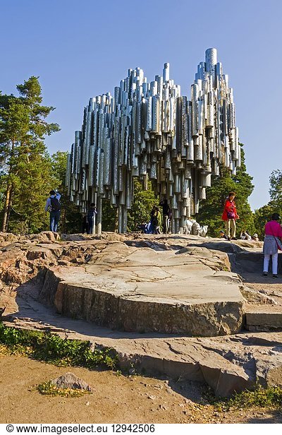 The Jean Sibelius Monument in Helsinki Findland is the capital city and most populous municipality of Finland and is a poplual cruise port on the Baltic Sea.