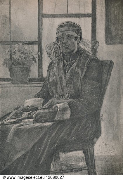 The Lacemaker  1946. Artist: Felicien Joseph Victor Rops.