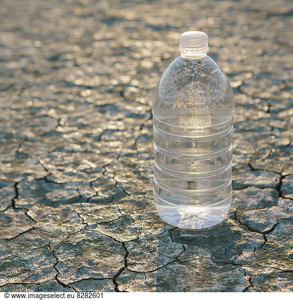 The Landscape Of The Black Rock Desert In Nevada. A Bottle Of Water. Filtered Mineral Water.