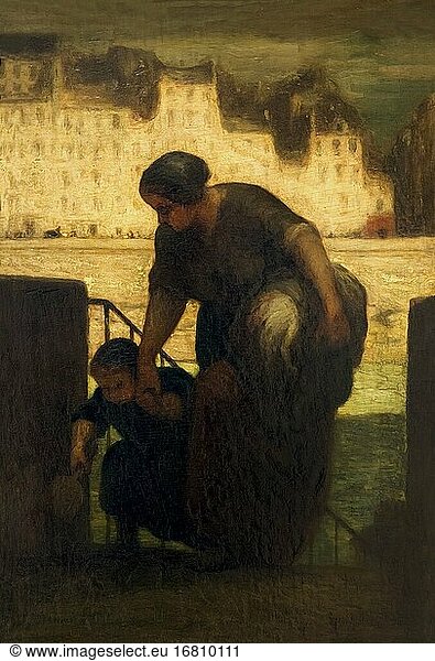 The Laundress  Honore Daumier  1863  Metropolitan Museum of Art  Manhattan  New York City  USA  North America.