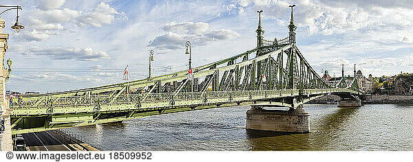 The Liberty bridge over Danube river  Budapest  Hungary