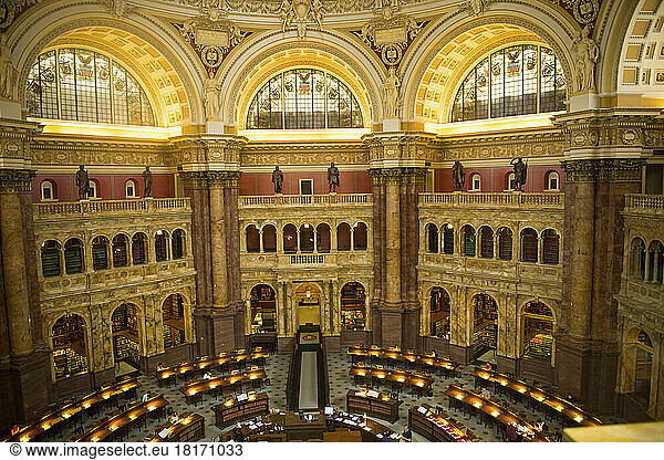 The Library of Congress in Washington  District of Columbia  USA; Washington  District of Columbia  United States of America