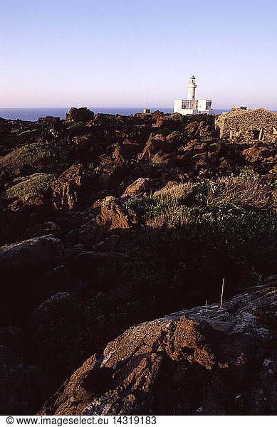 The lighthouse of Punta Spadillo  Pantelleria  Sicily  Italy