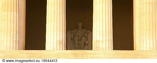The Lincoln Memorial in the National Mall of Washington  District of Columbia  USA