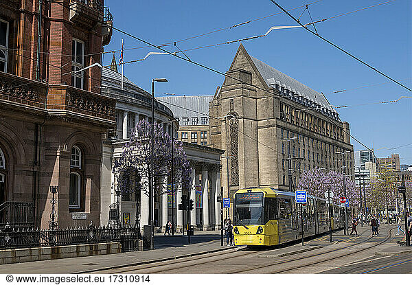 The Manchester Library and St. Peter's Square  Manchester  England  United Kingdom  Europe