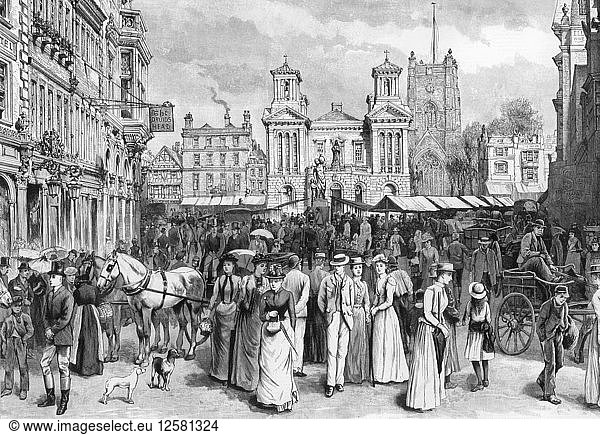 The market place  Kingston upon Thames  Surrey  1890. Artist: Unknown