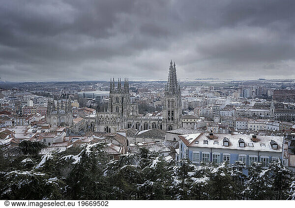 The marvellous Burgos Cathedral in snow
