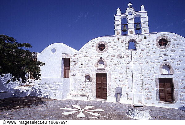 The Monastery of Fotodotis in Hora village  Amorgos  Greece.