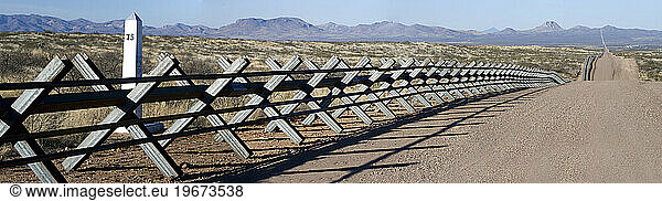 The new Normandy-style border fence runs through parts of eastern Arizona.